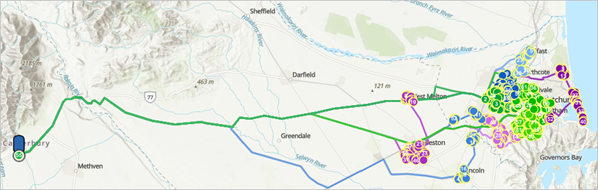 Planned routes for CSA deliveries Planned routes for CSA deliveries